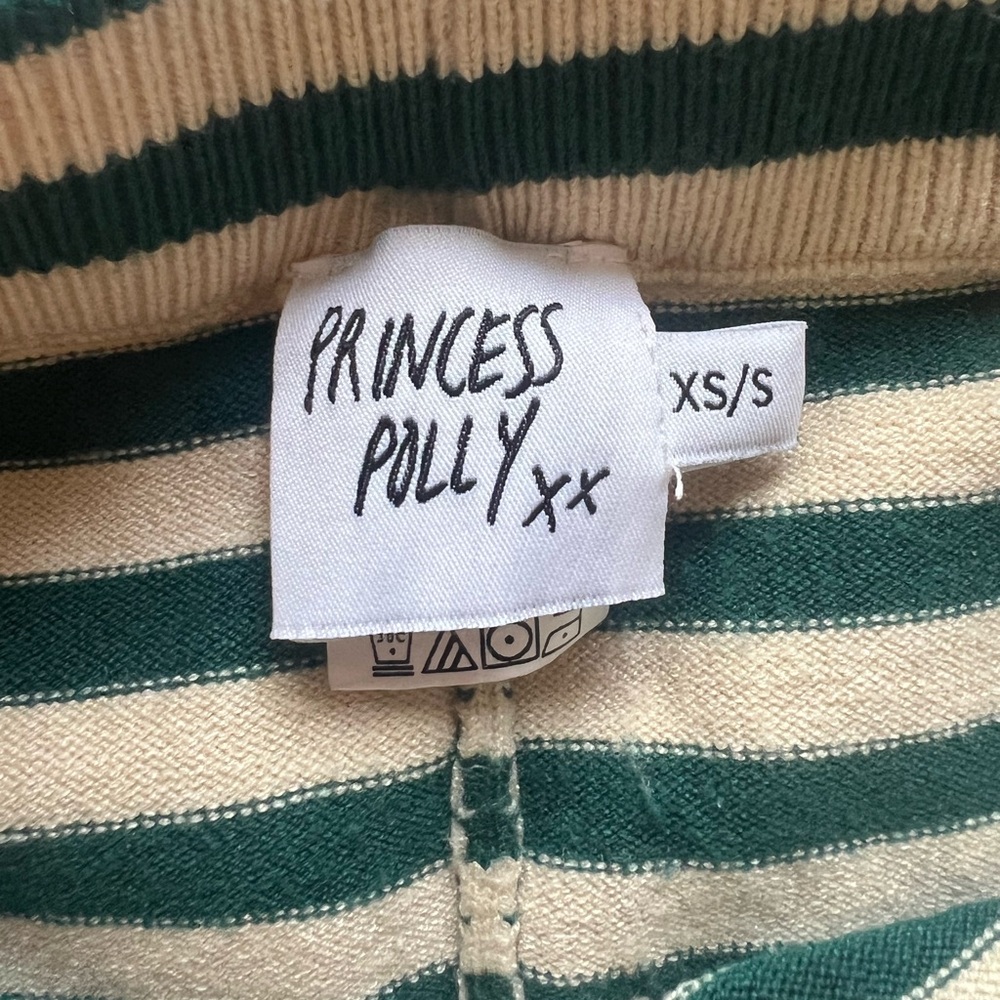 Princess Polly Green & Cream Eris Knit Shorts - Picture 4 of 5